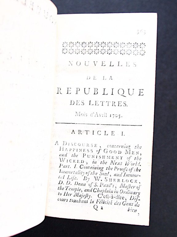 Nouvelles de la république des lettres