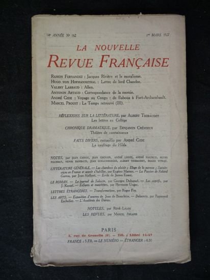 Nrf N°162 de la 14ème année