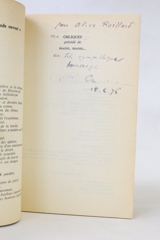 Obliques précédé de Images, images.