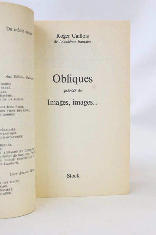 Obliques précédé de Images, images.
