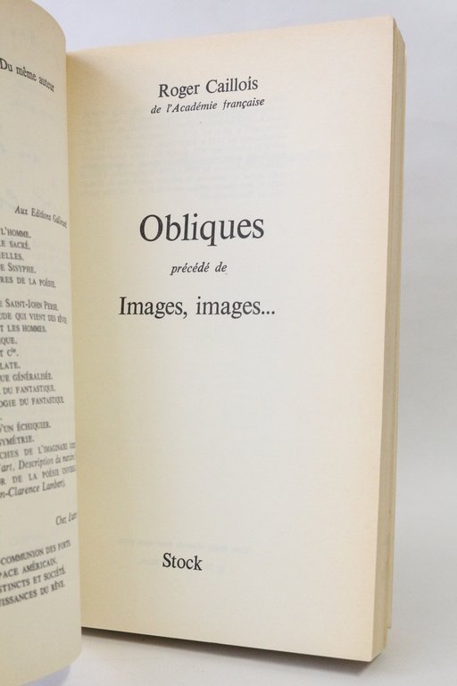Obliques précédé de Images, images.