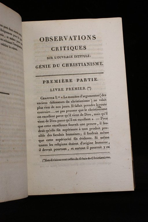 Observations critiques sur l'ouvrage intitulé Génie du Christianisme suivies de …