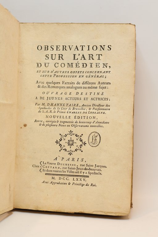 Observations sur l'art du comédien, et sur d'autres objets concernant …