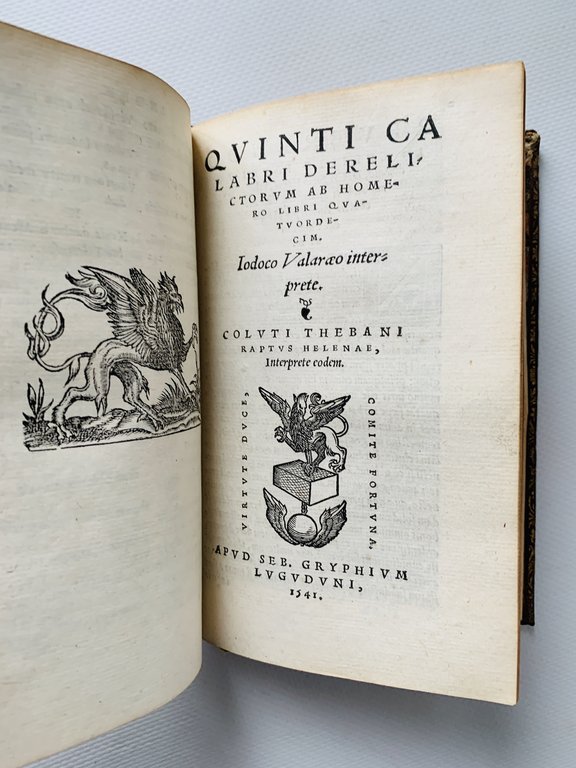 Odysseae Homeri libri XXIII. Raphaele Regio Volaterrano interprete [Ensemble] Quinti …
