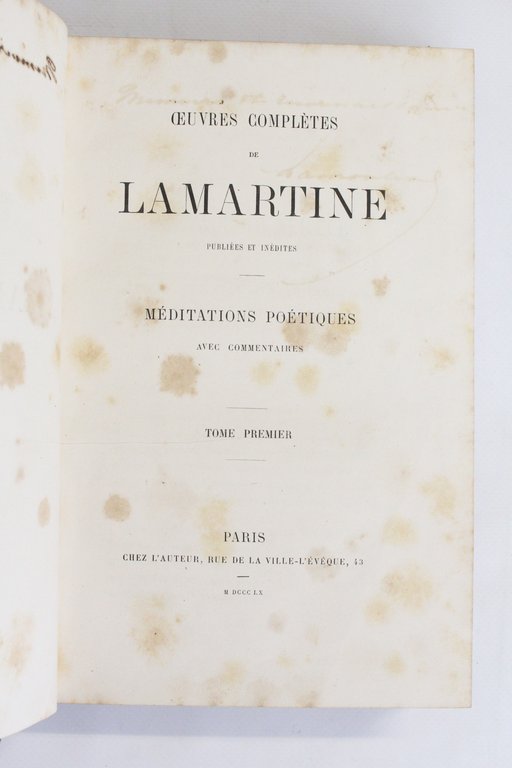Oeuvres complètes de Lamartine publiées et inédites