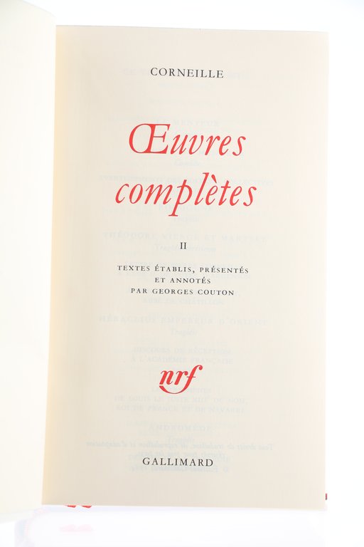 Oeuvres complètes I & II. Complet en deux volumes