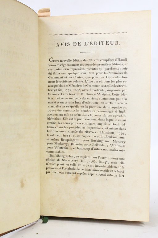 Oeuvres d'Hamilton [complétées par M. de Levis]
