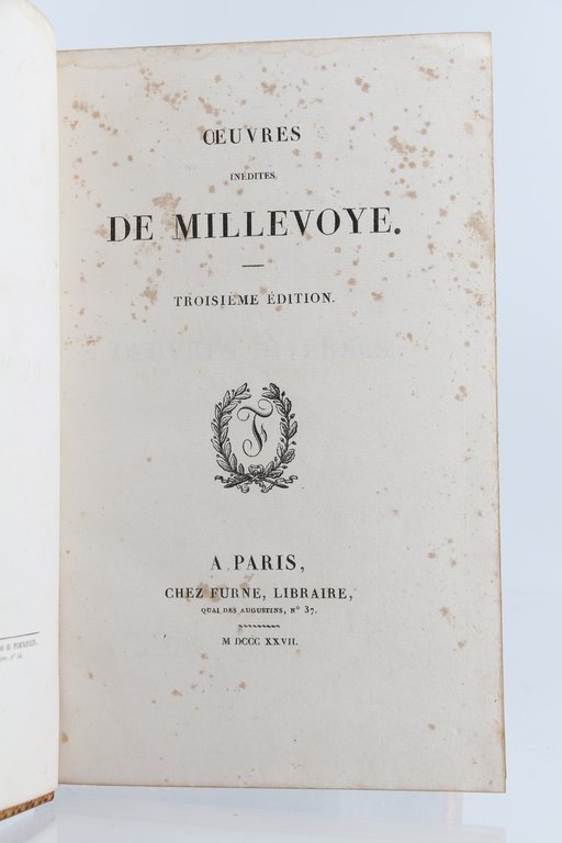 Oeuvres de Millevoye précédées d'une notice biographique et littéraire