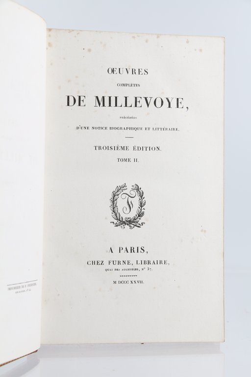 Oeuvres de Millevoye précédées d'une notice biographique et littéraire