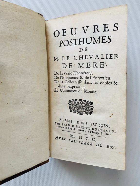 Oeuvres posthumes de M. le Chevalier de Meré