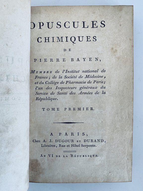 Opuscules chimiques
