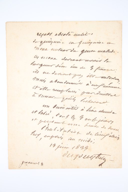Ordonnance autographe signée