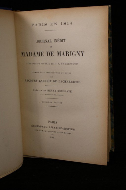 Paris en 1814. Journal inédit de madame de Marigny augmenté …