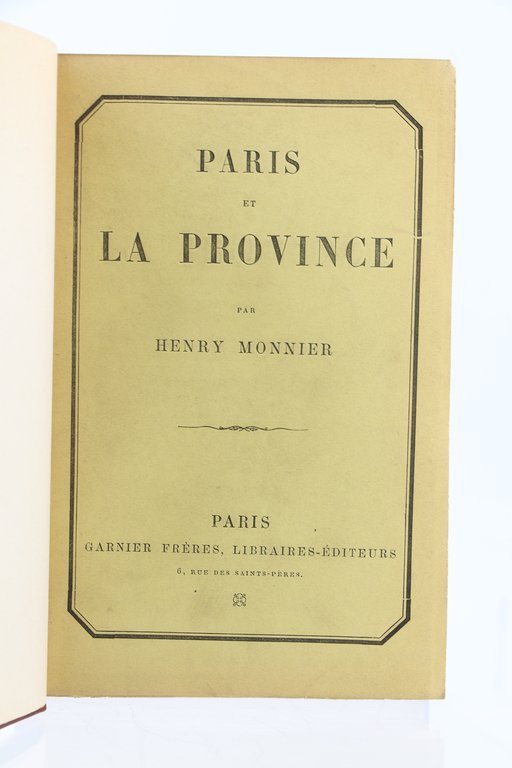 Paris et la Province