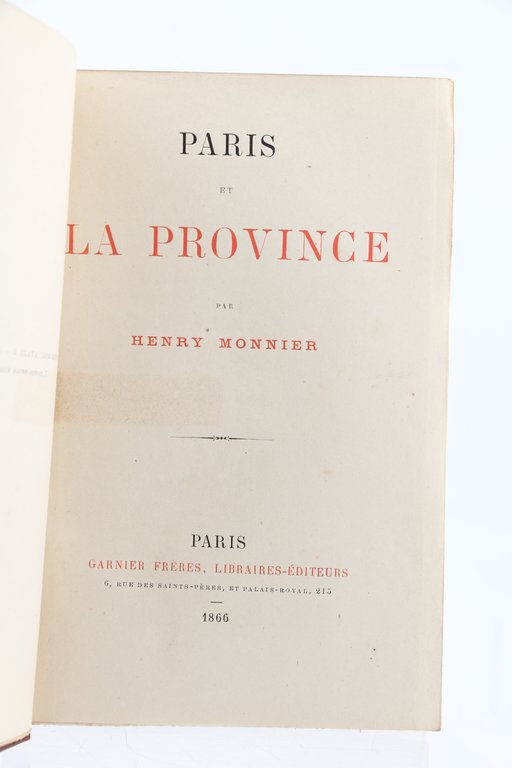 Paris et la Province