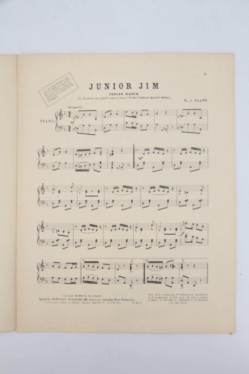 Partition piano "Bowling Junior Jim"