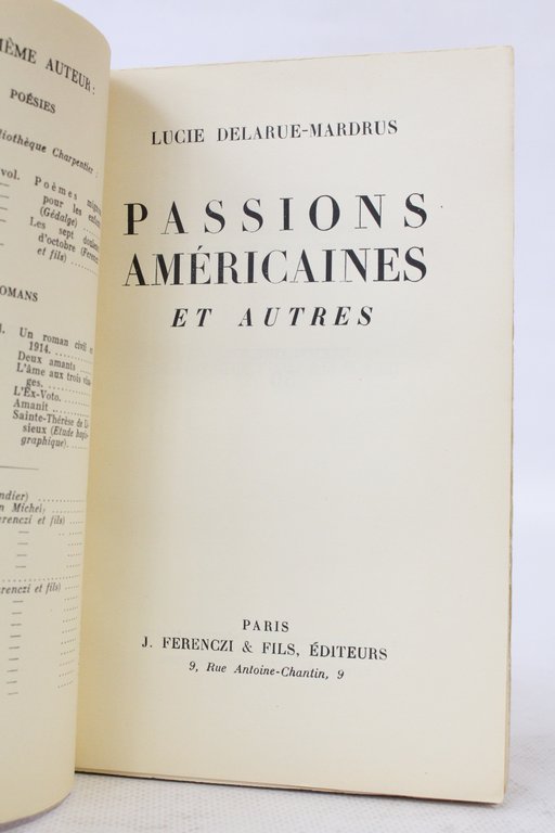 Passions américaines et autres