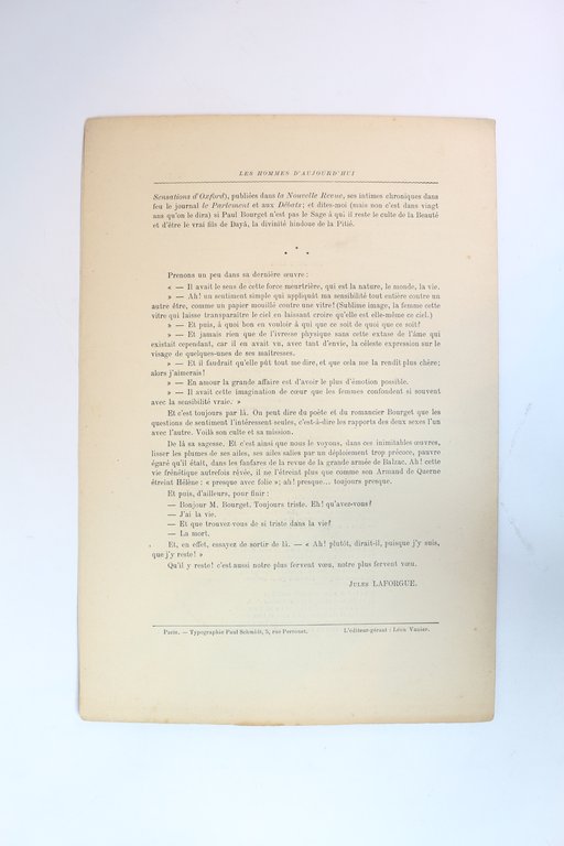 "Paul Bourget" - In Les Hommes d'aujourd'hui n°285