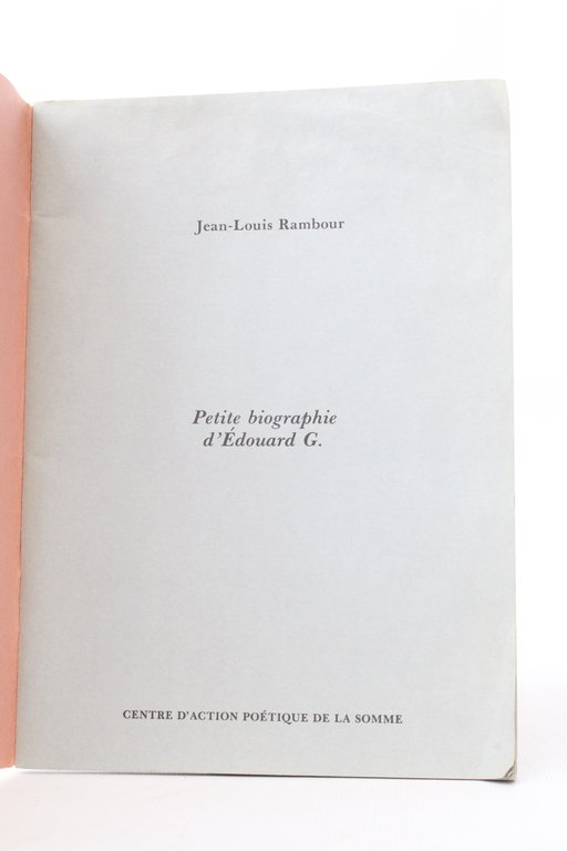 Petite biographie d'Edouard G.