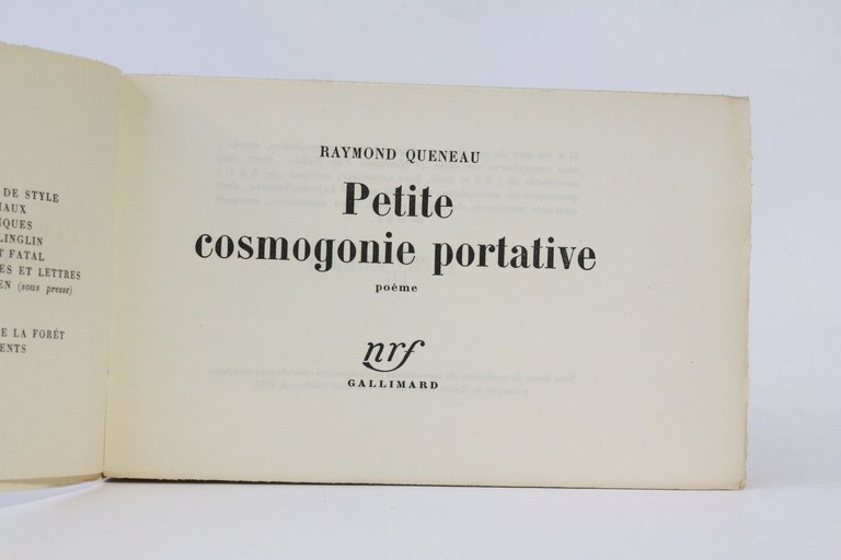 Petite cosmogonie portative