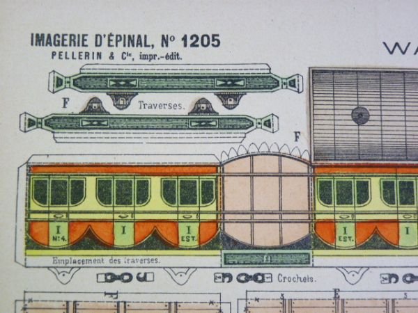 Petites constructions : Wagons. Imagerie d'Épinal Pellerin n°1205.