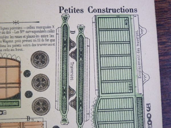 Petites constructions : Wagons. Imagerie d'Épinal Pellerin n°1205.