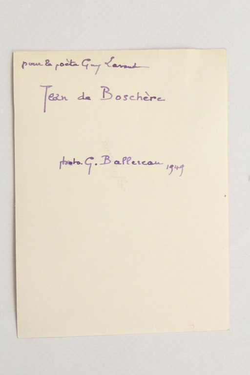 Photographie originale dédicacée de Jean de Bosschère au poète Guy …
