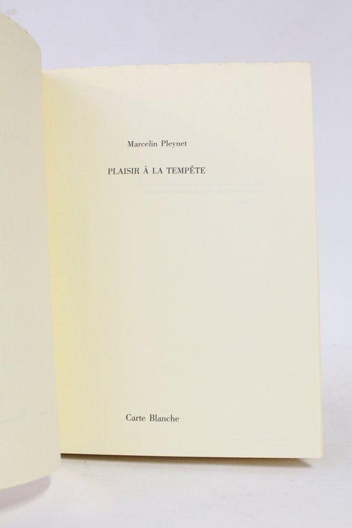 Plaisir à la tempête