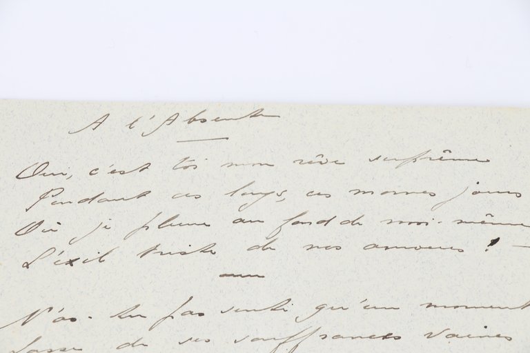 Poème d'amour autographe inédit à Natalie Clifford Barney "A l'absente"