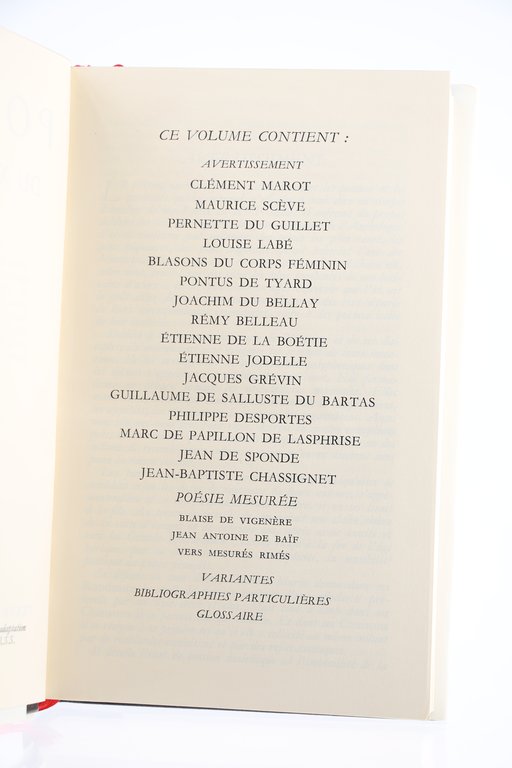 Poètes du XVIème siècle