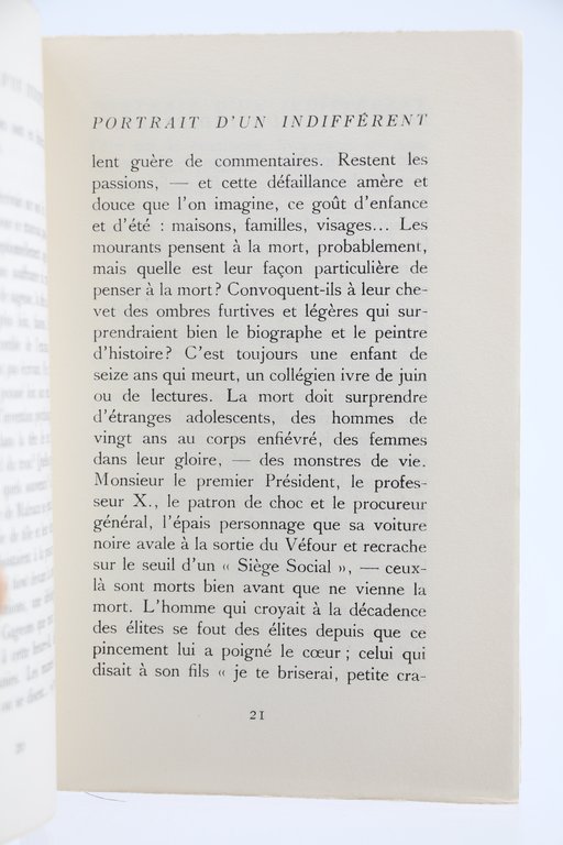 Portrait d'un Indifférent