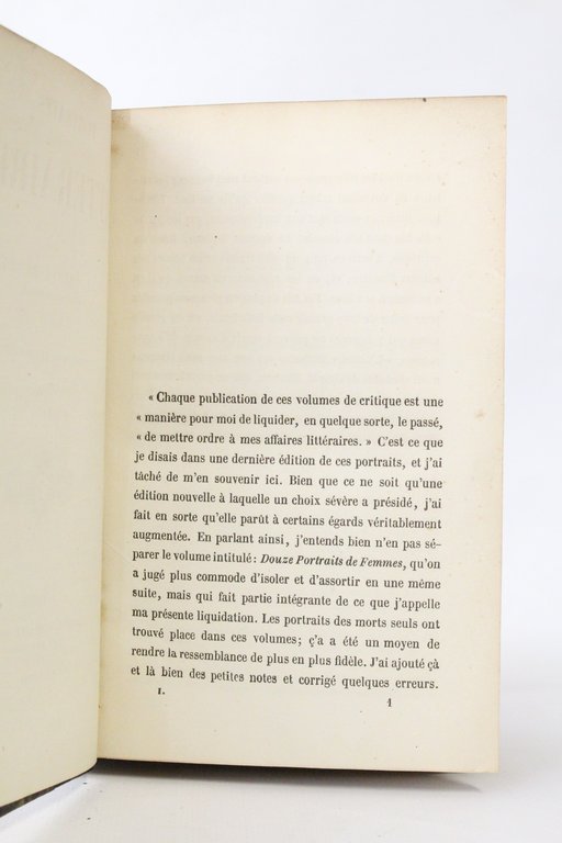 Portraits littéraires. Volume I seul