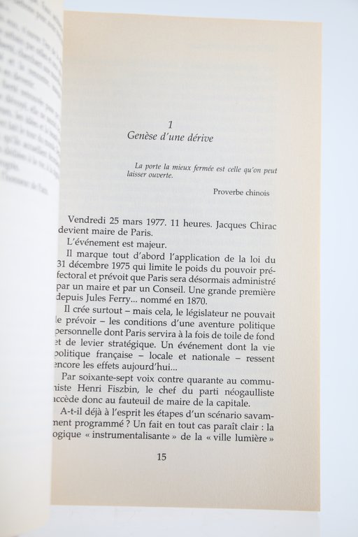 Pour l'Honneur de Paris. Chronique 1977-2020