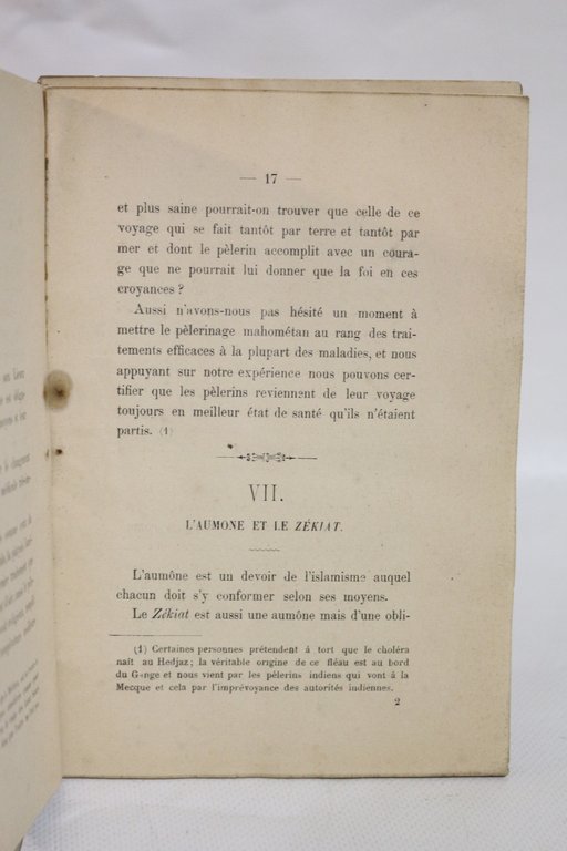 Préceptes religieux des Musulmans au point de vue de l'hygiène