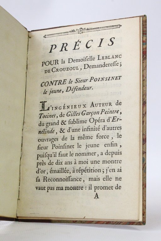 Précis pour la demoiselle Leblanc de Crouzoul contre le sieur …