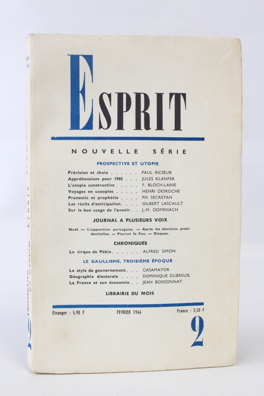 Prospective et utopie - In Esprit N°346 de la 34ème …