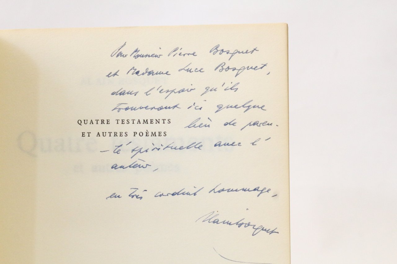 Quatre testaments et autres poèmes