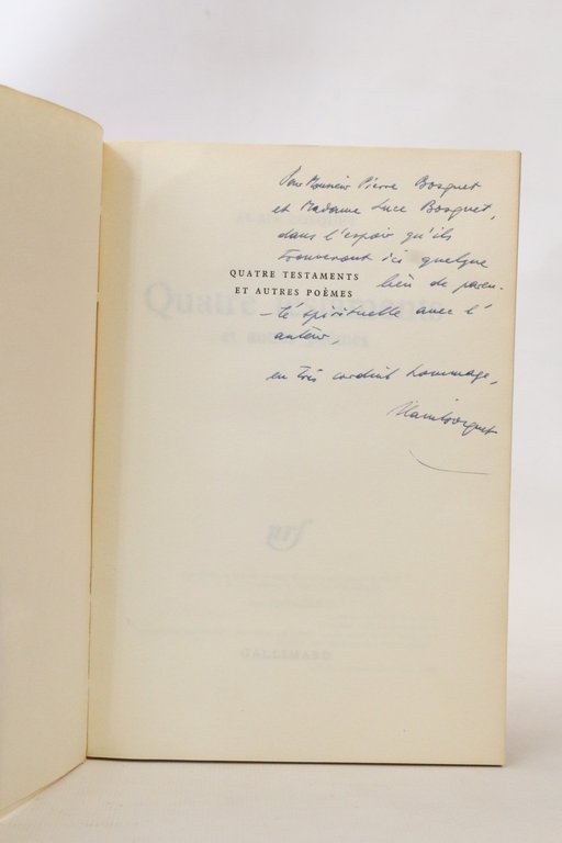 Quatre testaments et autres poèmes