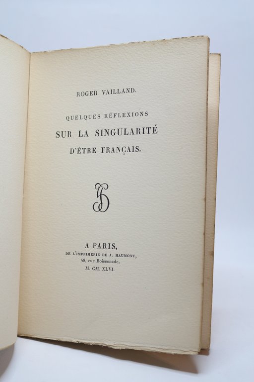 Quelques réflexions sur la singularité d'être français
