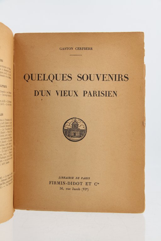 Quelques souvenirs d'un vieux parisien