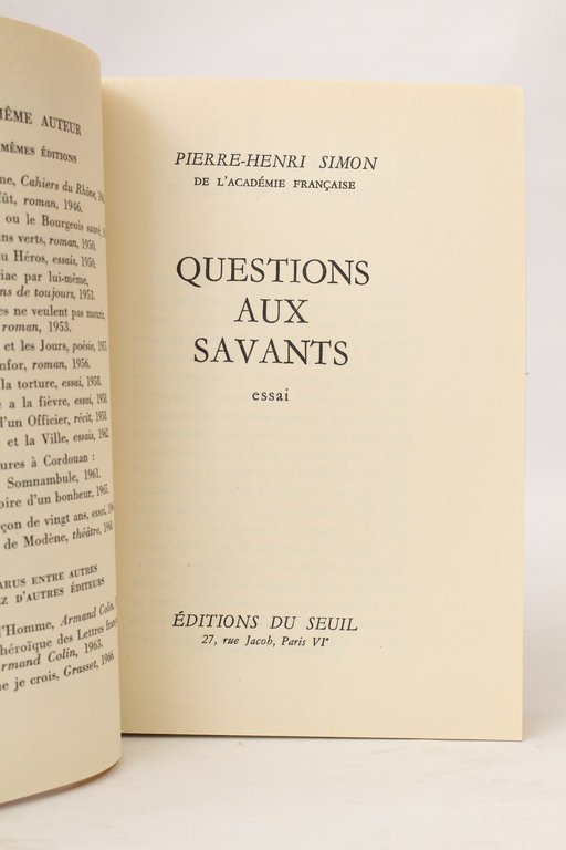 Questions aux savants