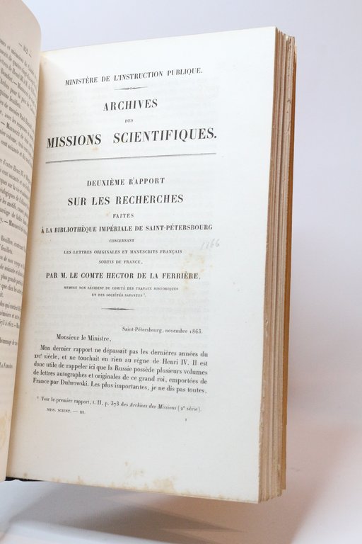 Rapport sur les recherches faites à la Bibliothèque impériale de …