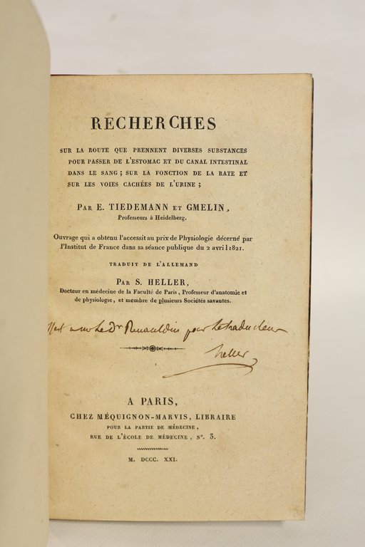 Recherches sur la route que prennent diverses substances pour passer …