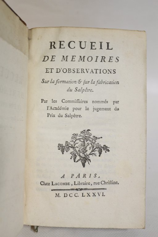 Recueil de Mémoires et d'Observations sur la formation & sur …