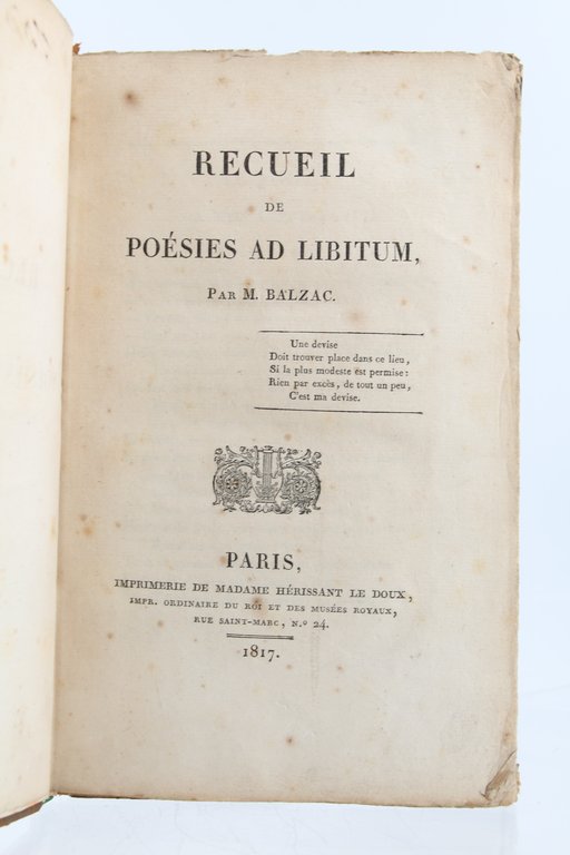 Recueil de poésies ad libitum