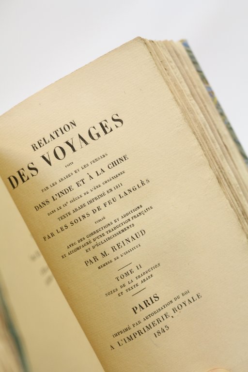 Relation des voyages faits par les Arabes et les Persans …