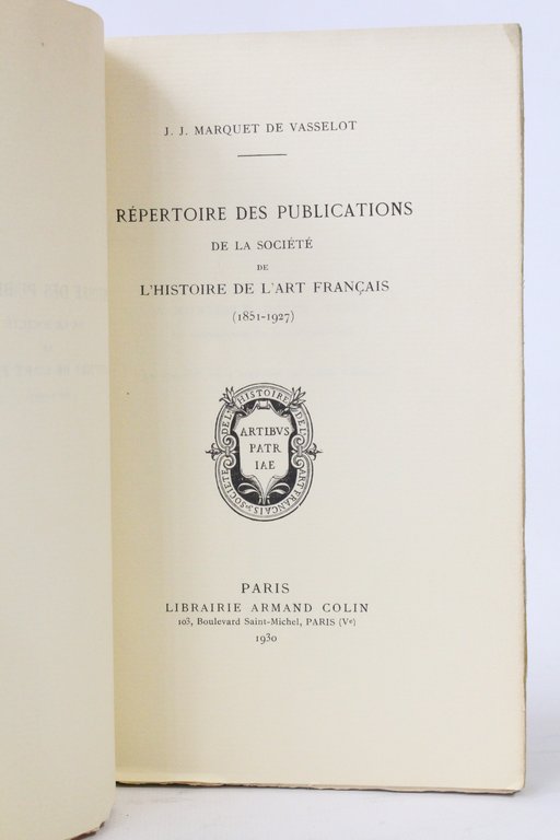 Répertoire des publications de la société de l'histoire de l'art …