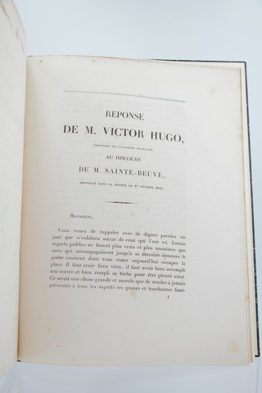 Réponse de M. Victor Hugo au discours de M. Sainte-Beuve, …