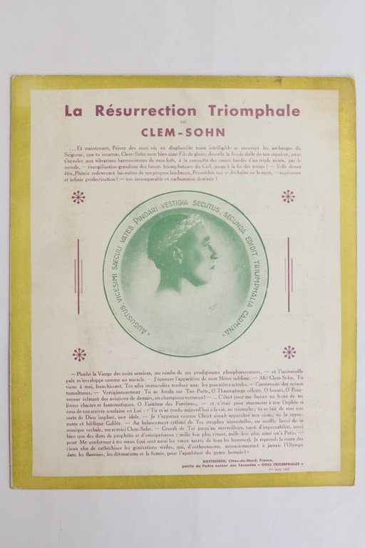 Requiem de Clem-Sohn. Signé Auguste Boncors. - La Résurrection triomphale …