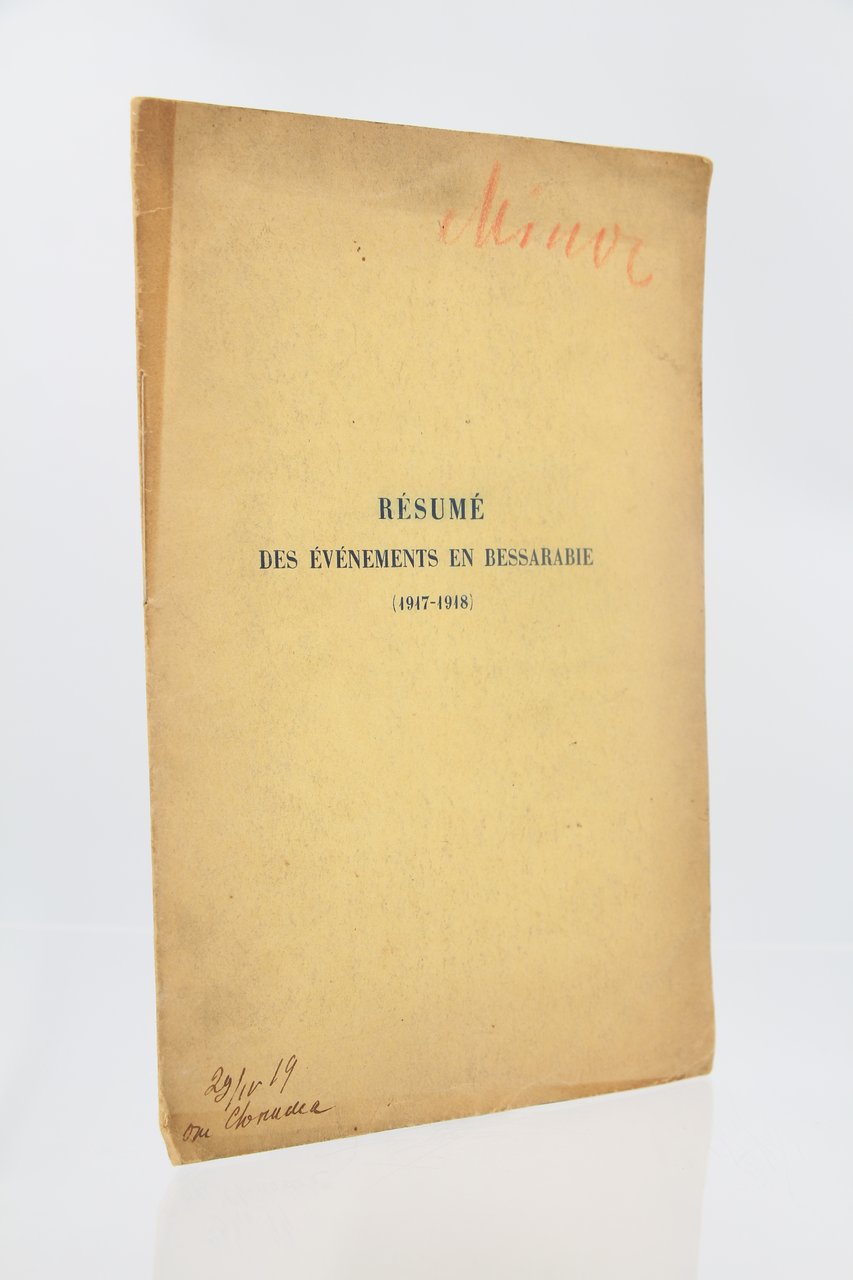 Résumé des évènements en Bessarabie (1917-1918)